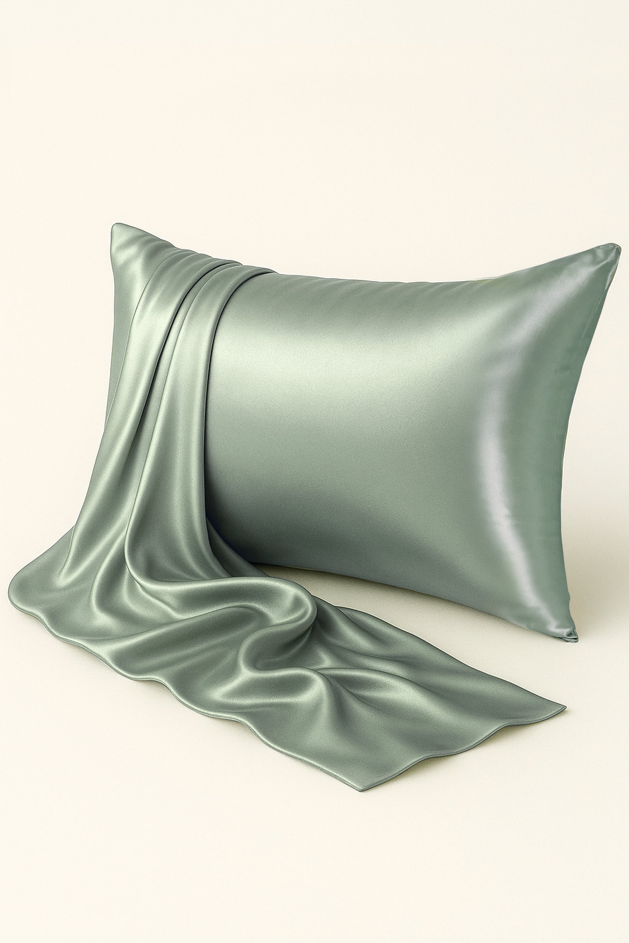 Matcha silk pillowcase – soft best silk pillowcase for healthy sleep and skin