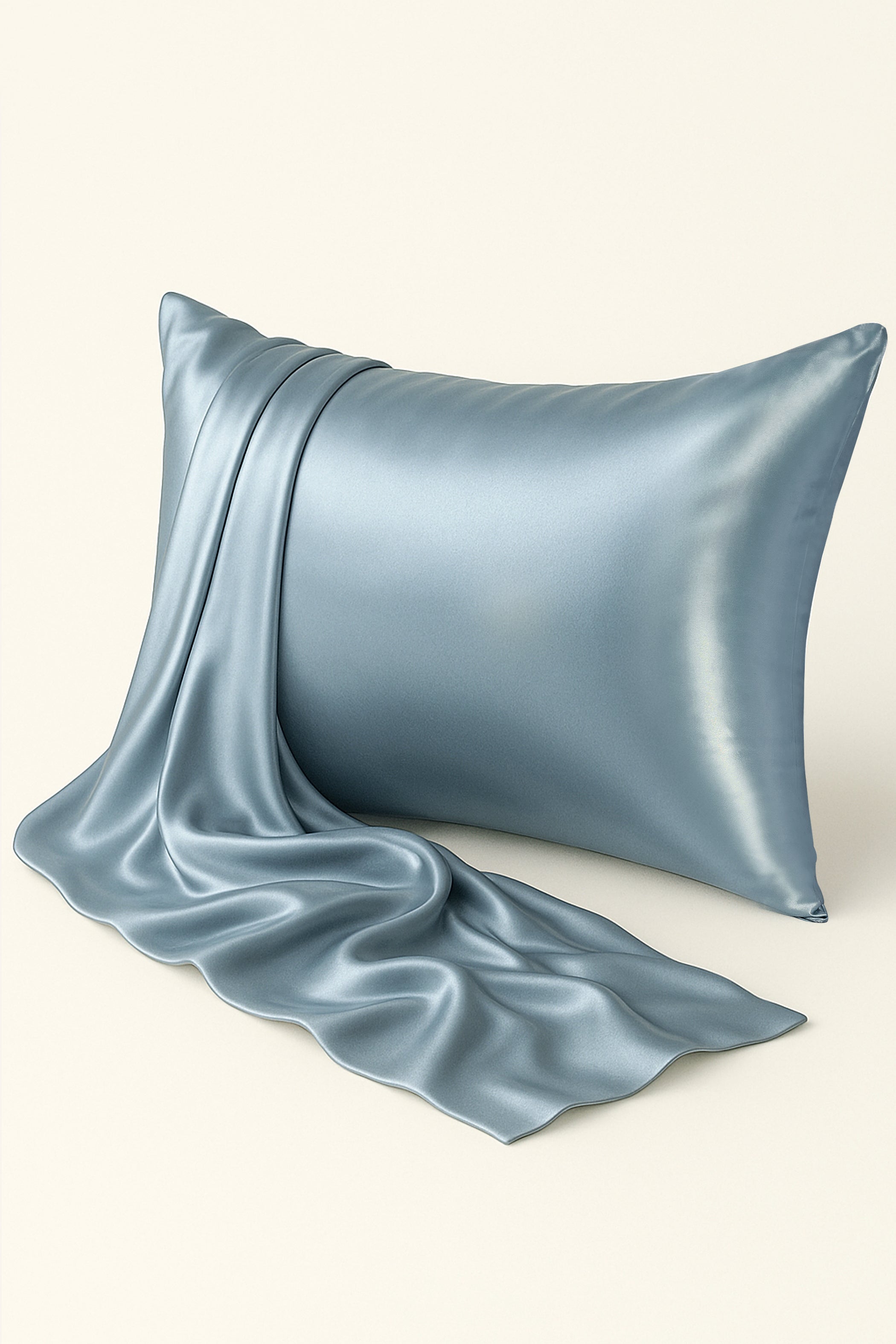 Haze blue silk pillowcase with zipper – soft, and 22 momme