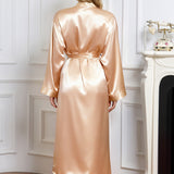 Long Silk Robe – Champagne Dressing Gown