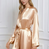 Long Silk Robe – Champagne Dressing Gown