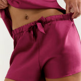 Women’s Pure Silk Camisole Pajama Set In Garnet