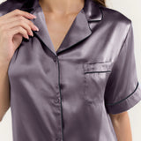 Women’s Short-Sleeve & Shorts Silk Pajama Set In Quartz Purple