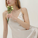 Women’s Pure Silk Camisole Pajama Set In Cream