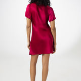 Women’s Silk Lounge Night Dress In Burgundy Red