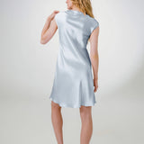 Soft Pure Silk Midi Nightgown for Women In Pale Blue