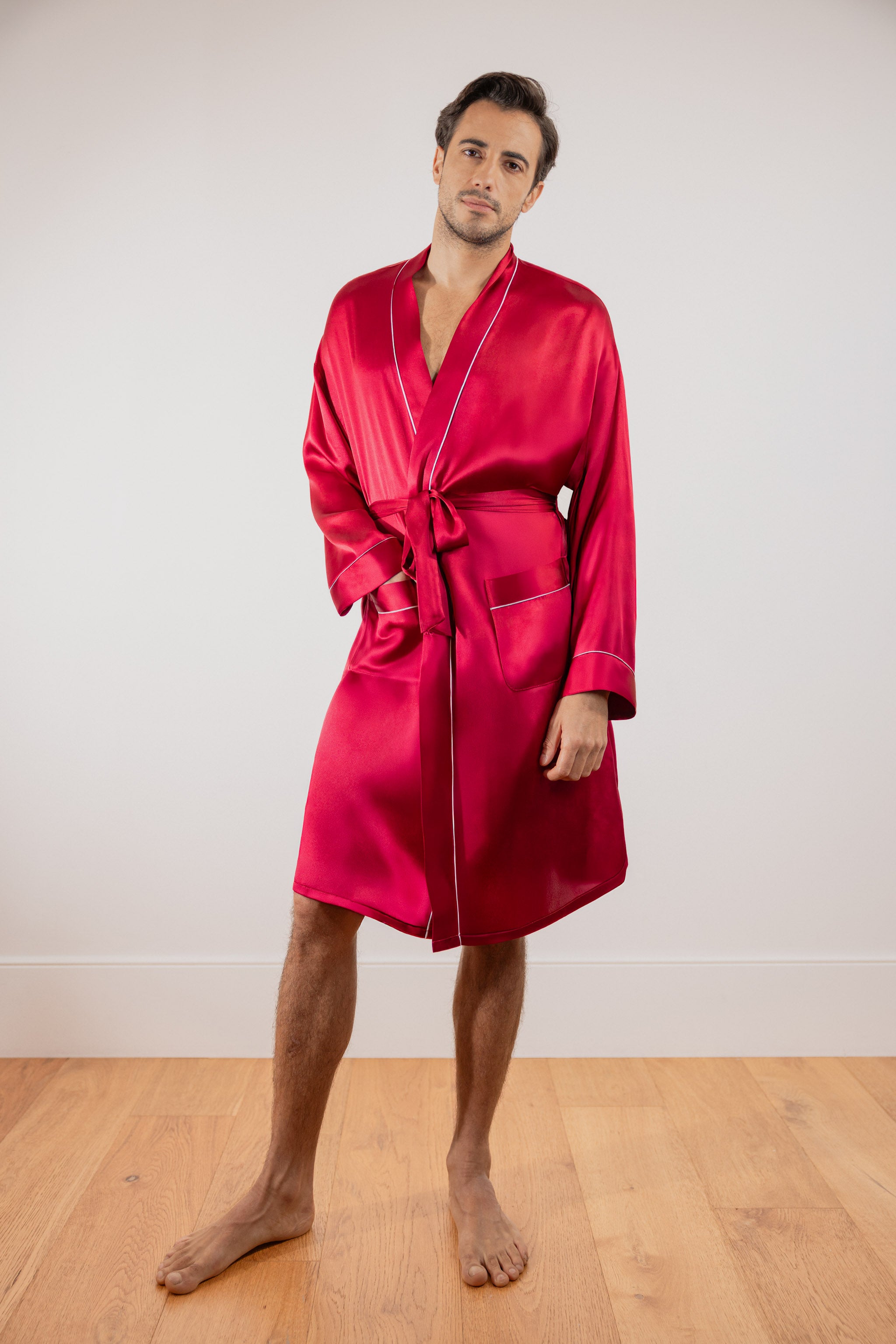 red satin dressing gown Red Satin Robe 2XL