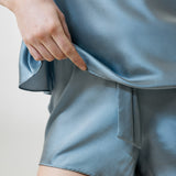 Women’s Pure Silk Camisole Pajama Set In Grayish Blue