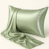 Mulberry Silk Pillowcase – 19 Momme – Matcha Envelope Closure – Queen