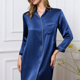 Women's Mulberry Silk Nightshirt with Long Sleeves