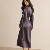 Long Silk Robe – Quartz Purple Dressing Gown