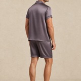 Men’s Classic Short Silk Pajama Set In Quartz Purple