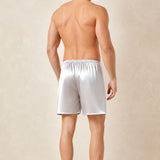 Short de détente en pure soie pour homme, noir
