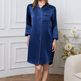 Women's Mulberry Silk Nightshirt with Long Sleeves