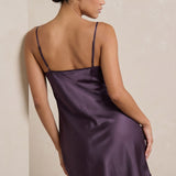 Mulberry Silk Short Slip Nightgown In Quartz Purple