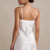 Mulberry Silk Short Slip Nightgown In White