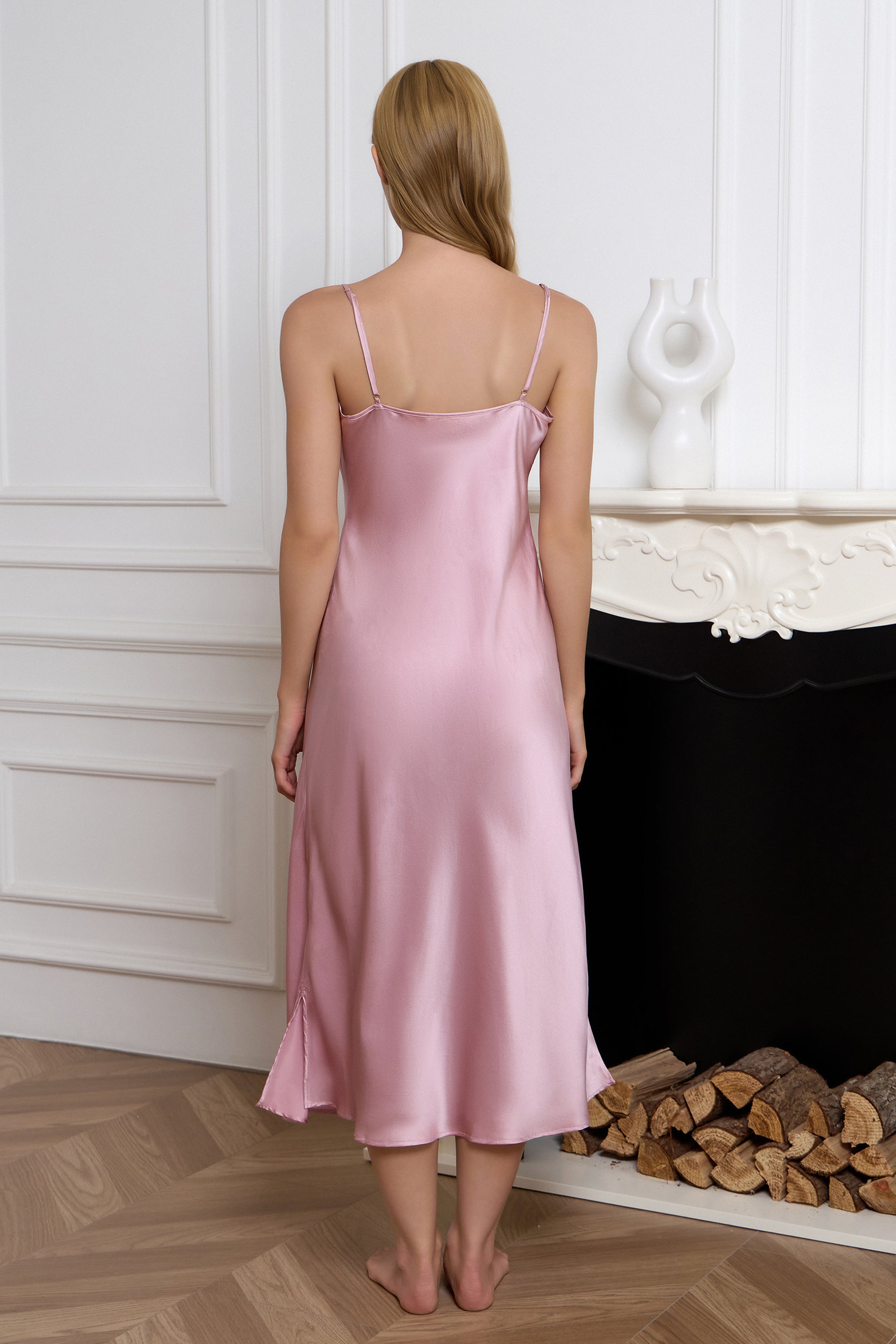 lace trim slip sleep dress Camille Silk Lace Mini Slip