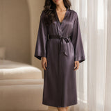 Long Silk Robe – Quartz Purple Dressing Gown