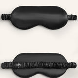 Men's Silk Short-Sleeve Pajama Set & Eye Mask Gift Set — Black