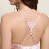 Silk Lace Mini Slip Nightgown – Pale Pink
