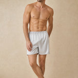 Short de détente en pure soie pour homme, noir