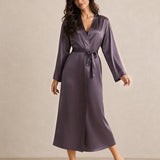 Long Silk Robe – Quartz Purple Dressing Gown