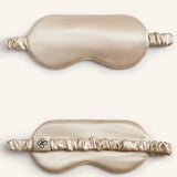 Luxury Silk Camisole Pajama Set & Eye Mask – 100% Mulberry Silk Christmas Gift for Her | Champagne