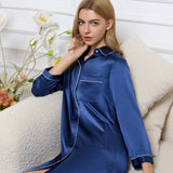 Women's Mulberry Silk Nightshirt with Long Sleeves