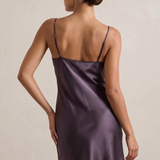 Mulberry Silk Short Slip Nightgown In Quartz Purple