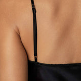 Mulberry Silk Short Slip Nightgown In Black