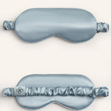 Silk Long-Sleeve Pajama Set & Eye Mask – 100% Mulberry Silk Gift Set for Women | Haze Blue