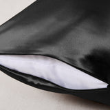 Black silk pillow case – soft and hidden zipper best silk pillowcase