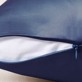 Navy blue silk pillow case – soft hidden zipper silk pillowcase for hair extensions
