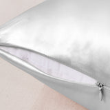 Silver silk pillowcase with zipper – smooth and breathable