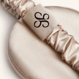 Luxury Silk Short-Sleeve Pajama Set & Eye Mask – 100% Mulberry Silk Gift for Her | Champagne