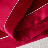 Luxury Silk Short-Sleeve Pajama Set & Eye Mask – 100% Mulberry Silk Gift for Her | Burgundy Red