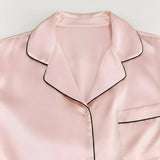 Silk Long-Sleeve Pajama Set & Eye Mask – 100% Mulberry Silk Gift Set for Women | Pale Pink