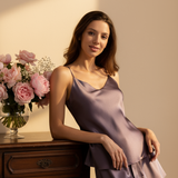 Women’s Pure Silk Camisole Pajama Set In Quartz Purple