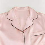 Women’s Long-Sleeve & Pants Silk Pajama In Pale Pink