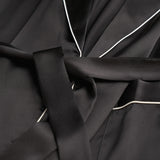 Men’s Pure Silk Robe In Black