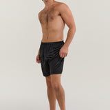 Short de détente en pure soie pour homme, noir