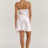 Pure Silk Spaghetti Strap Nightgown Slip Dress In White