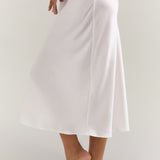 Pure Silk Spaghetti Strap Long Dress In White