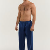 Men’s Pure Silk Sleep Bottoms In Navy Blue