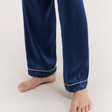 Men’s Pure Silk Sleep Bottoms In Navy Blue