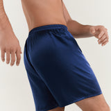 Men’s Pure Silk Lounge Shorts In Navy Blue