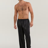 Men’s Pure Silk Sleep Bottoms In Black