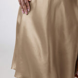 Robe de nuit en soie pour femme, bordeaux rouge