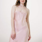 Women’s Soft Silk Lace V-Neck Nightgown In Pale Pink