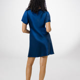 Women’s Silk Lounge Night Dress In Navy Blue