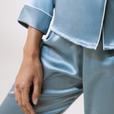 Women’s Long-Sleeve & Pants Silk Pajama In Haze Blue